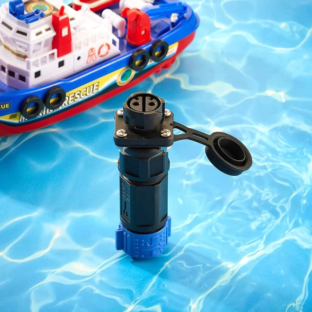 Alt view image 7 of 7 - Amylove 2 Pack Trolling Motor Plug Receptacle Set 12/24/36/48 Volt Waterproof Boat Plug Boat Power Connector for Trolling Motor Fishing Reel Down Rigger(Blue)