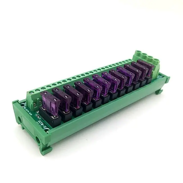 Alt view image 4 of 7 - DIN Rail Mount Fuse Distribution Module, 12-Position Terminal Block, DC Power Strip