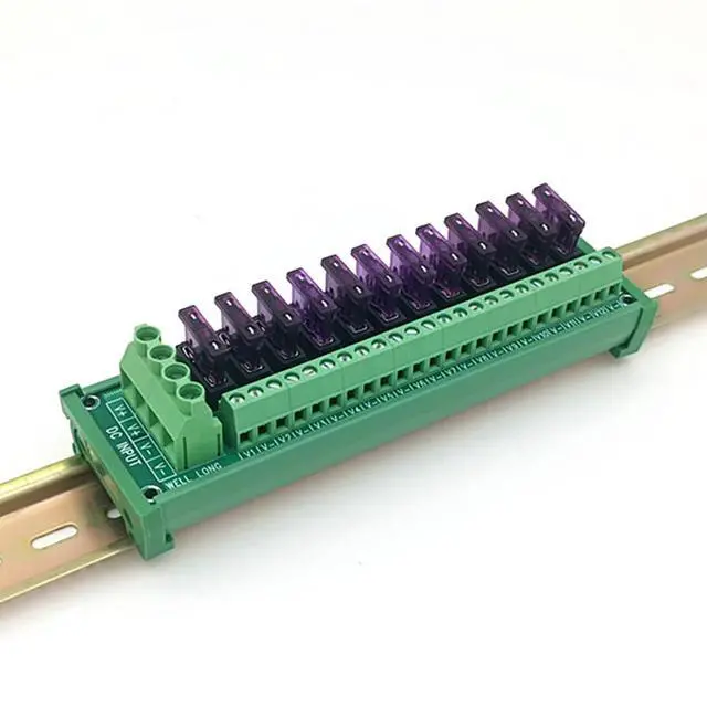 Alt view image 6 of 7 - DIN Rail Mount Fuse Distribution Module, 12-Position Terminal Block, DC Power Strip