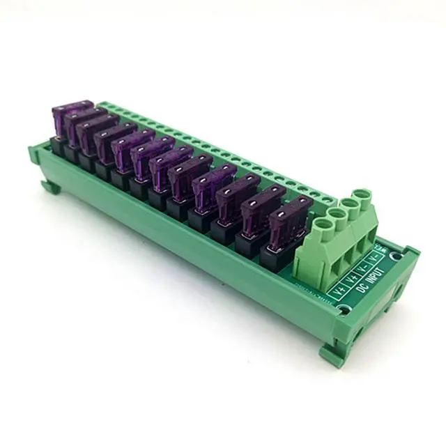 Alt view image 5 of 7 - DIN Rail Mount Fuse Distribution Module, 12-Position Terminal Block, DC Power Strip