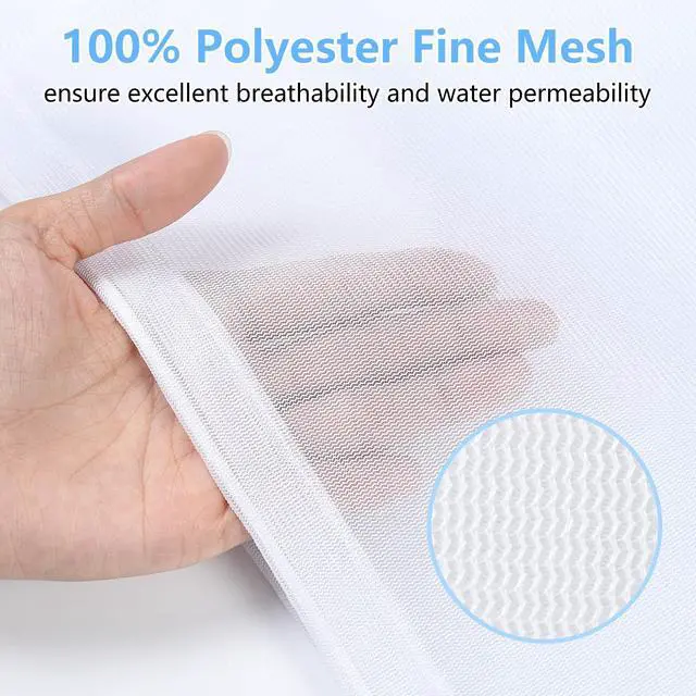 Alt view image 7 of 7 - 16x20 Inch Mesh Laundry Bags 2PCS Small Drawstring Dirty Clothes Washing Bag Machine Washable Delicates Bra Lingerie Socks Toy Garment Bag Dorm Don't Drying, Melting 140-176 White