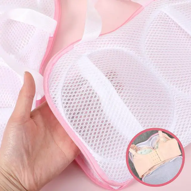 Alt view image 4 of 7 - 2 Pack Large Bra Laundry Bags for Washing Machine, Brassiere Wash Bags for Laundry, Lingerie Bag for Washing Delicates, Pink Bra Washer Protector