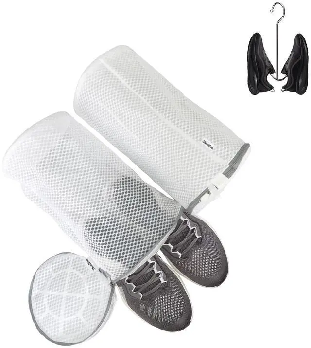 Main image of Shoe Washing Machine Bag,3 Pack Laundry Shoe Bag for Washer and Dryer,Mesh Laundry Bags with Zipper for Sneakers,Trainers,Socks,Bras,Delicates,and Toys