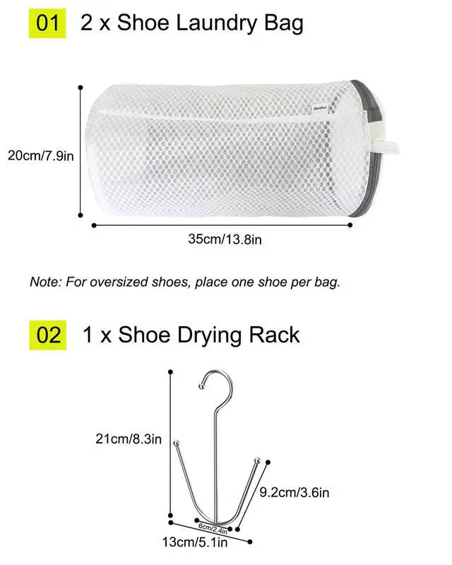 Alt view image 2 of 7 - Shoe Washing Machine Bag,3 Pack Laundry Shoe Bag for Washer and Dryer,Mesh Laundry Bags with Zipper for Sneakers,Trainers,Socks,Bras,Delicates,and Toys