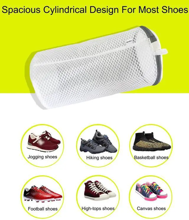 Alt view image 4 of 7 - Shoe Washing Machine Bag,3 Pack Laundry Shoe Bag for Washer and Dryer,Mesh Laundry Bags with Zipper for Sneakers,Trainers,Socks,Bras,Delicates,and Toys