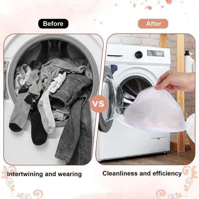 Alt view image 5 of 7 - 2 PCS Bra Washing Bags, 2 Colors Mesh Wash Bag for Bras with Zipper Lingerie Washer Protector Large Bra Laundry Bags Women Mesh Lingerie Wash Bag for Washing Underwear & Delicates (Pink, Gray)