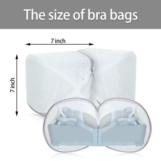 Alt view image 2 of 7 - 6 Pieces Bra Washing Bag for Laundry Mesh Wash Lingerie Underwear Brassiere Washing Bags with Zipper for Women Laundry Storage(7.87 Inch,Gray)