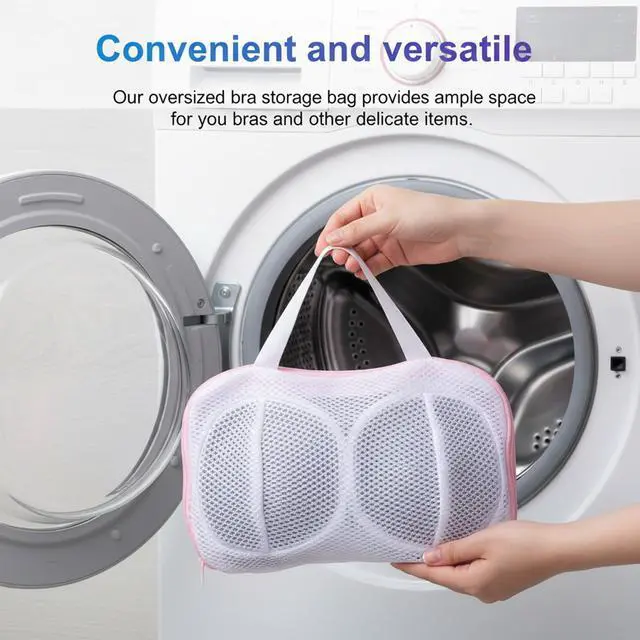 Alt view image 5 of 7 - Bra Washing Bags for Laundry 2 Pcs Bra Laundry Bag with 3D Protective Bracket & Zipper Anti-Deformation BraWash Bag for Washing Machine & Storage, Women's Delicates Underwear(Applicable to A-C Cups)