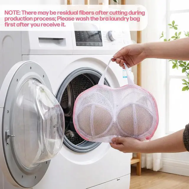 Alt view image 3 of 7 - Bra Washing Bags for Laundry, 2 Pack Pink Underwear Brassiere Wash Bag Set Bra Bags for Wash Machine With Zipper Lingerie Bag for Washing Delicates Women Bras Washer Protector