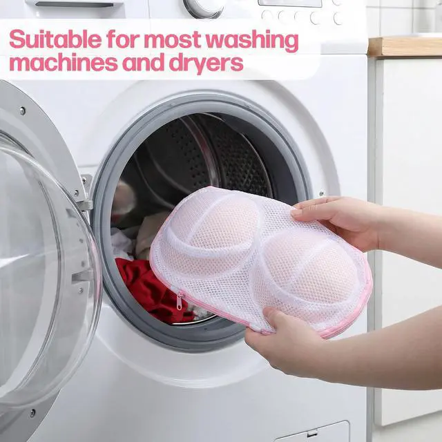 Alt view image 5 of 7 - Bra Washing Bags for Laundry, 2 Pack Pink Underwear Brassiere Wash Bag Set Bra Bags for Wash Machine With Zipper Lingerie Bag for Washing Delicates Women Bras Washer Protector