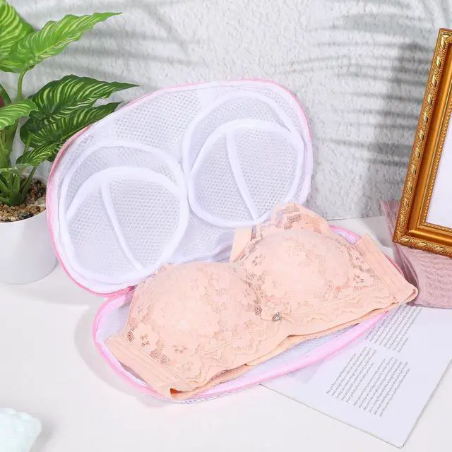 Alt view image 7 of 7 - Bra Washing Bags for Laundry, 2 Pack Pink Underwear Brassiere Wash Bag Set Bra Bags for Wash Machine With Zipper Lingerie Bag for Washing Delicates Women Bras Washer Protector