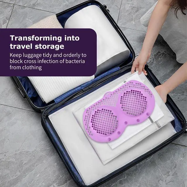 Alt view image 7 of 7 - Silicone Bra Washing Bags for Laundry + Mesh Laundry Bags - Reusable Delicates Laun dry Bag with with Snap Buttons (A-D Cups) for Bras, Underwear & Swimwear (COLOR:purple)