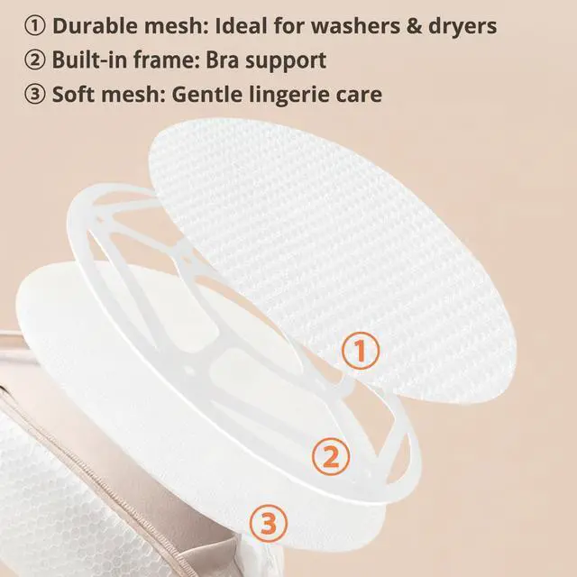 Alt view image 4 of 7 - 2Pcs Bra Laundry Bags for Washer and Dryer Wash Bags Bra Lingerie Underwear