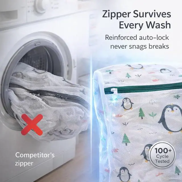 Alt view image 2 of 6 - Mesh Laundry Bags for Delicates 5-Pack (Bra Bag + S/M/L/XL) | Durable Honeycomb Mesh, Protects Clothing in Washer & Dryer, Travel Organizer Ideal for Bras, Lingerie, Sweaters