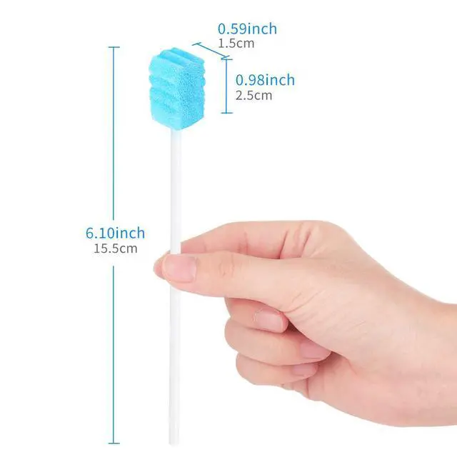 Alt view image 2 of 6 - 50 PCS Disposable Mouth Swabs Sponge - Unflavored & Sterile Oral Swabs
