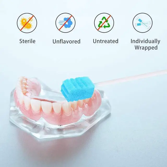 Alt view image 3 of 6 - 50 PCS Disposable Mouth Swabs Sponge - Unflavored & Sterile Oral Swabs