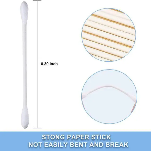 Alt view image 2 of 6 - Cotton Swab Individually Wrapped, 200 Count Natural Cotton Buds, Double Tipped Cotton Tips for Ear, Beauty Care, Cleaning (White, Double Round End)