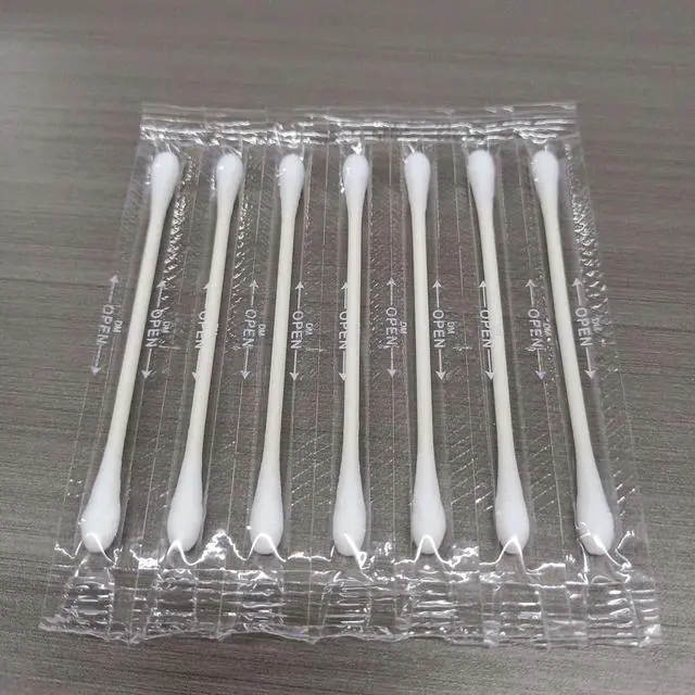Alt view image 5 of 6 - Cotton Swab Individually Wrapped, 200 Count Natural Cotton Buds, Double Tipped Cotton Tips for Ear, Beauty Care, Cleaning (White, Double Round End)
