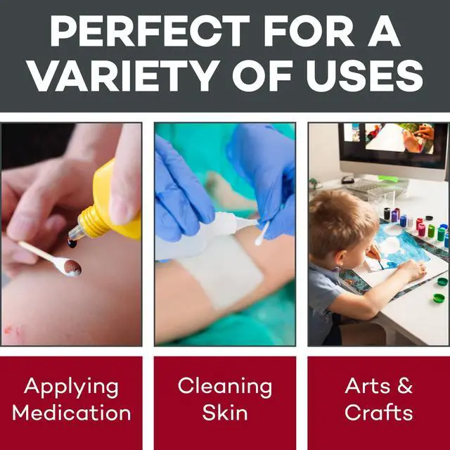 Alt view image 3 of 7 - 6" Cotton-Tipped Wood Applicators 1,000 Non-Sterile Cotton-Tipped Applicators, 100 Applicators Per Pouch, Ideal for Application of Medication, Cleaning Skin, Arts and Crafts and More