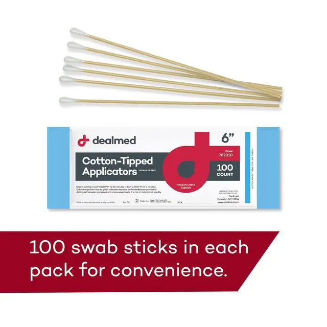 Alt view image 4 of 7 - 6" Cotton-Tipped Wood Applicators 1,000 Non-Sterile Cotton-Tipped Applicators, 100 Applicators Per Pouch, Ideal for Application of Medication, Cleaning Skin, Arts and Crafts and More
