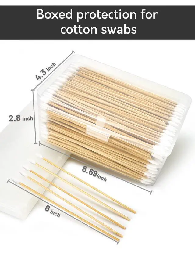 Alt view image 6 of 7 - 500 PCS 6-Inch Precision Gun Cleaning Swabs with Storage Case - Lint-Free Bamboo-Handle Long Cotton Swabs for Gun Cleaning, Makeup & Electronics