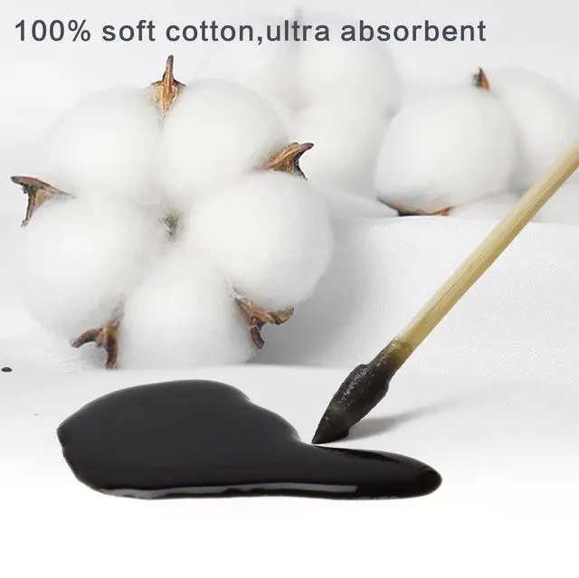 Alt view image 2 of 7 - 500 PCS 6-Inch Precision Gun Cleaning Swabs with Storage Case - Lint-Free Bamboo-Handle Long Cotton Swabs for Gun Cleaning, Makeup & Electronics