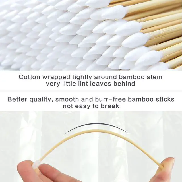 Alt view image 3 of 7 - 500 PCS 6-Inch Precision Gun Cleaning Swabs with Storage Case - Lint-Free Bamboo-Handle Long Cotton Swabs for Gun Cleaning, Makeup & Electronics