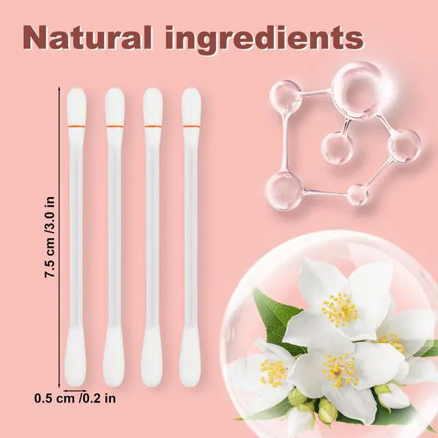 Alt view image 2 of 6 - Cotton Swabs,Cotton Makeup Remover Swabs,Eye & Lip Sticks Remover,Liquid-Filled Makeup Remover Swabs Disposable Cotton Swabs for Eye/Lip/Eyebrow/Eyelash Makeup (Pack of 100)