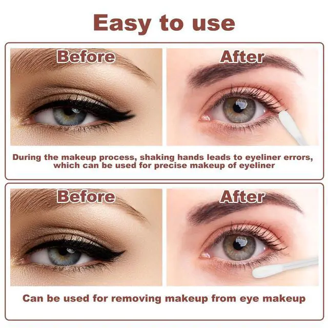 Alt view image 5 of 6 - Cotton Swabs,Cotton Makeup Remover Swabs,Eye & Lip Sticks Remover,Liquid-Filled Makeup Remover Swabs Disposable Cotton Swabs for Eye/Lip/Eyebrow/Eyelash Makeup (Pack of 100)