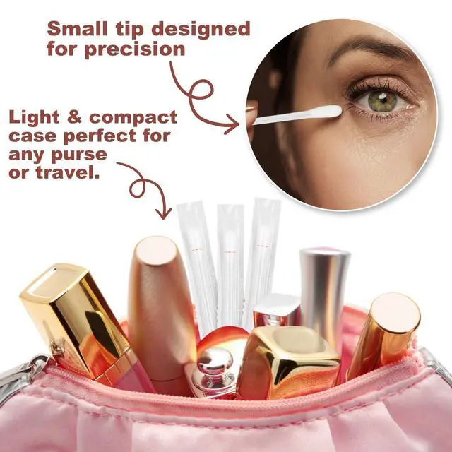 Alt view image 6 of 6 - Cotton Swabs,Cotton Makeup Remover Swabs,Eye & Lip Sticks Remover,Liquid-Filled Makeup Remover Swabs Disposable Cotton Swabs for Eye/Lip/Eyebrow/Eyelash Makeup (Pack of 100)