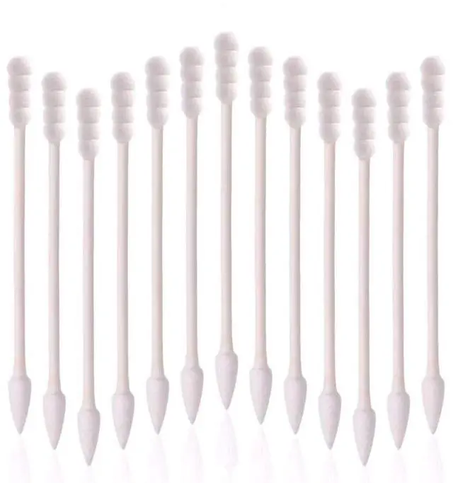 Main image of Cotton Swabs 800 Pieces, Double Precision Tips with Paper Stick, 4 Packs of 200 Pieces (Pointed+Spiral Head)