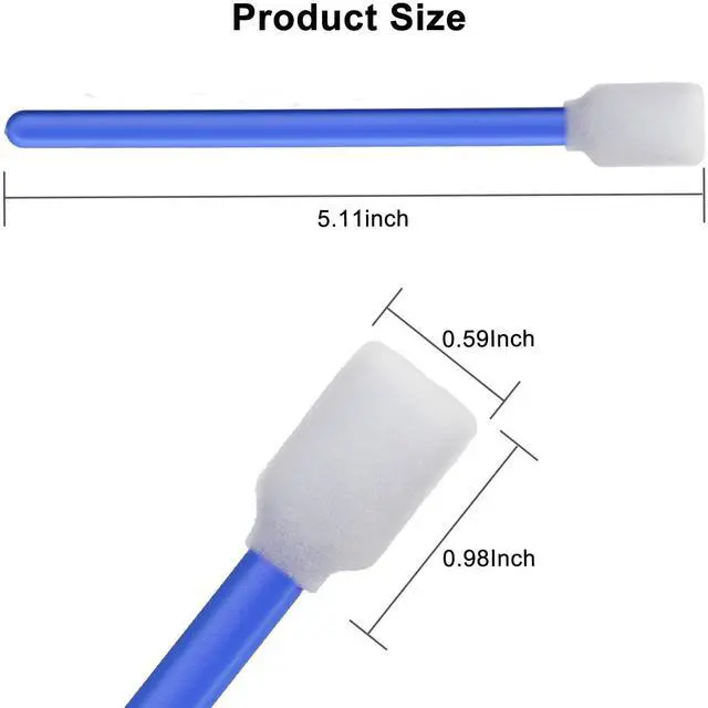 Alt view image 3 of 5 - (200 PCS) 5.11" Square Rectangle Foam Cleaning Swab Sticks(Two Color)