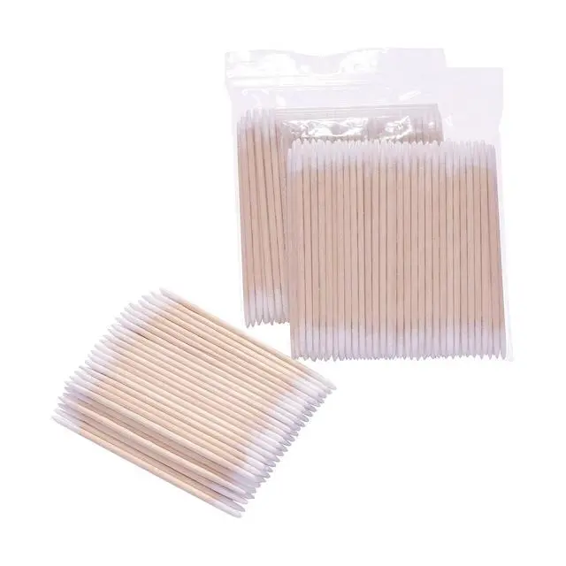 Alt view image 4 of 6 - 1000pcs Double Side Wood Cotton Swab Microbrush Eyelash Sticks Cleaning Swabs Nails Ear Toothpicks Cosmetic Eye Lash Glue Removing Tools (500PCS)