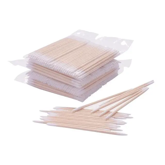 Alt view image 2 of 6 - 1000pcs Double Side Wood Cotton Swab Microbrush Eyelash Sticks Cleaning Swabs Nails Ear Toothpicks Cosmetic Eye Lash Glue Removing Tools (500PCS)