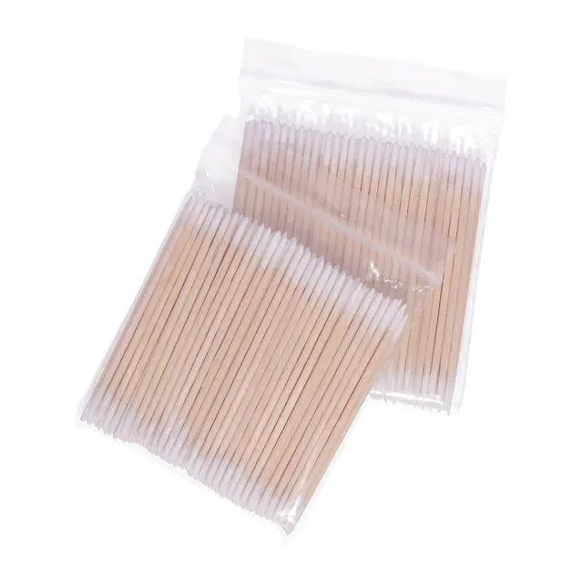 Alt view image 5 of 6 - 1000pcs Double Side Wood Cotton Swab Microbrush Eyelash Sticks Cleaning Swabs Nails Ear Toothpicks Cosmetic Eye Lash Glue Removing Tools (500PCS)