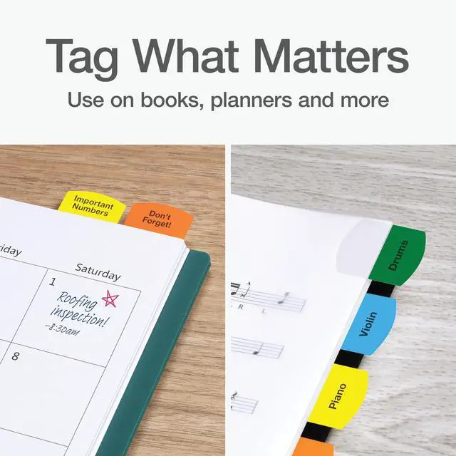 Alt view image 5 of 6 - Laser Printable Tabs, Permanent Index Tabs, Customizable Adhesive Labels, Assorted Primary Colors, 1.125" x 1.25", 100 Per Pack (1006555)