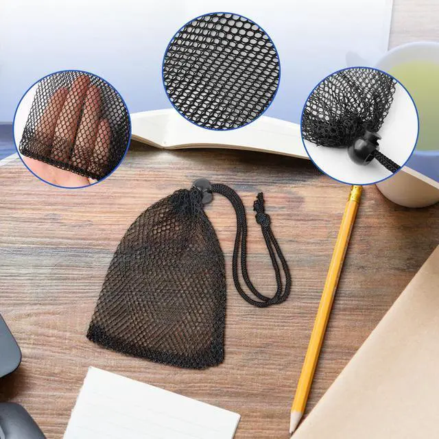Alt view image 3 of 6 - 6Pcs Small Mesh Drawstring Bags - 6'' x 4'' Breathable Nylon Storage Bags for Travel, Underwear, Toys - Portable Organizer Pouches W/Toggle Closure for Gym, Camping, Laundry - Multi-Use