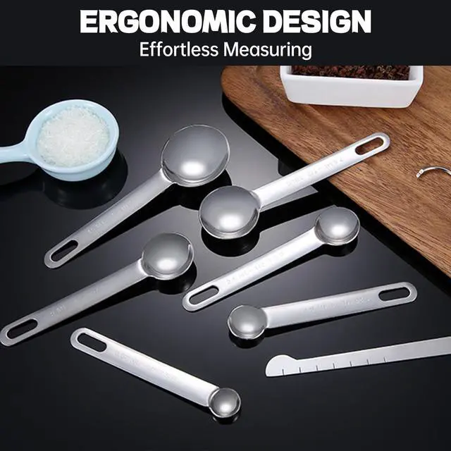 Alt view image 4 of 7 - Tablespoon Measuring Spoons Set,7 PCS Metal Measuring Spoons,Stainless Steel Measuring Spoons for Cooking Bakeing
