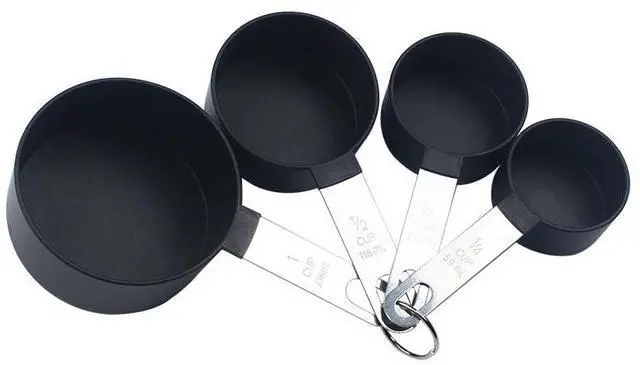 Alt view image 7 of 7 - Plastic Measuring Cup & Spoon Set 8-Piece with Stainless Steel Handles, Stackable, for Baking & Cooking