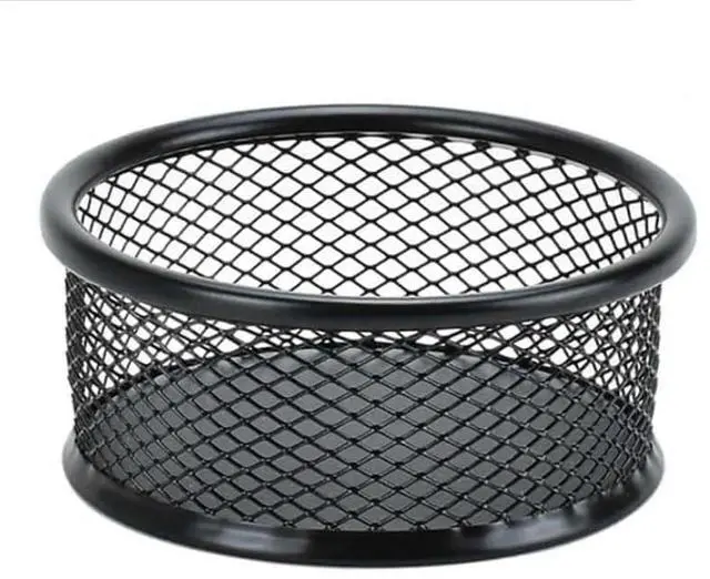 Main image of 1Pc Black Metal Paper Clip Holder Mesh Paperclip Bowl Binder Clip Dispenser Desk Bobby Pin Container Organizer for Home Office Classroom School Desk Supplies Holders Dispensers