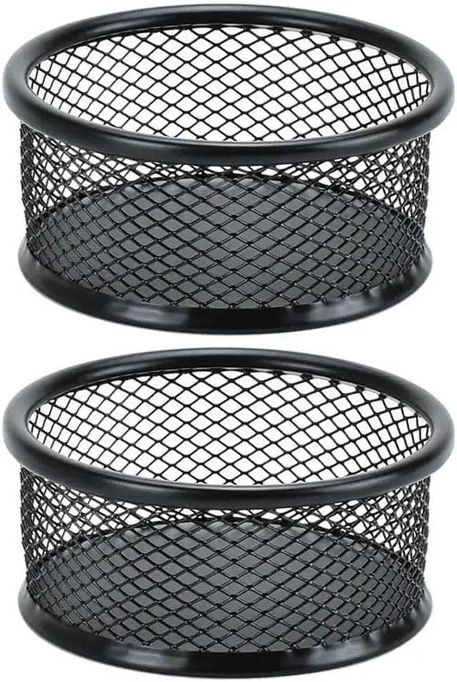 Alt view image 5 of 7 - 1Pc Black Metal Paper Clip Holder Mesh Paperclip Bowl Binder Clip Dispenser Desk Bobby Pin Container Organizer for Home Office Classroom School Desk Supplies Holders Dispensers