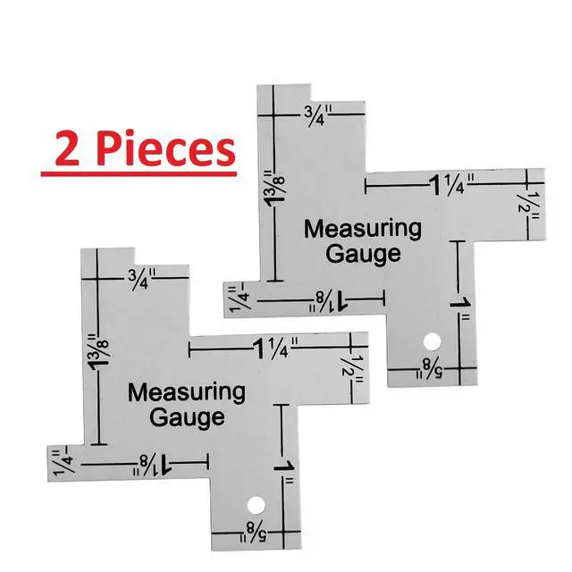 Alt view image 2 of 4 - 2 Pieces 2 Inch Mini Sewing Measuring Gauge Aluminium Quilting Templates Sewing Ruler for DIY Sewing Craft