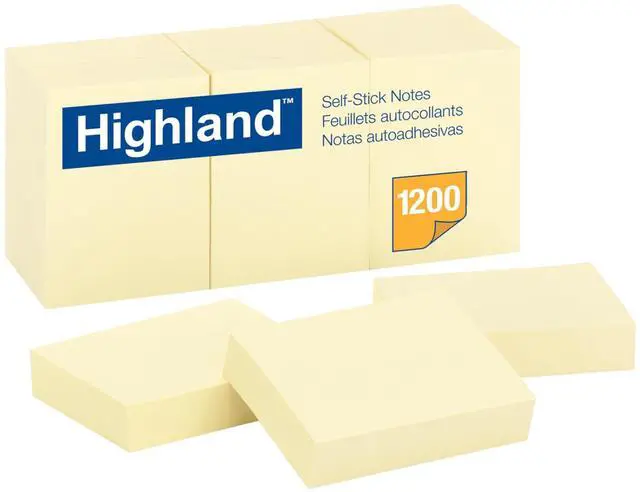 Main image of Sticky Notes, 1.5 x 2 Inches, Yellow, 12 Pack (6539)
