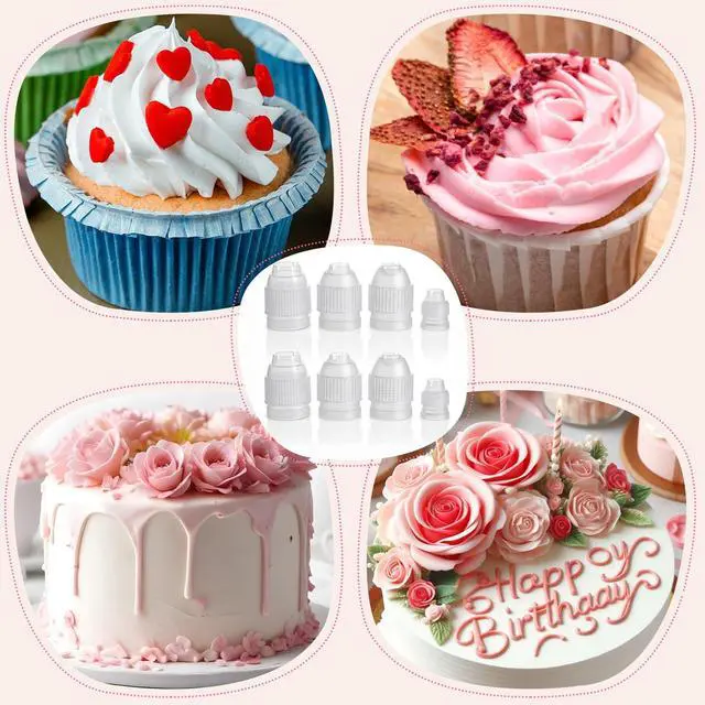 Alt view image 5 of 7 - 8 Pcs Couplers for Piping Bags, 4 Sizes Piping Bag Couplers for Cake Decorating, Pastry Bag Coupler for Bags, Icing Nozzles