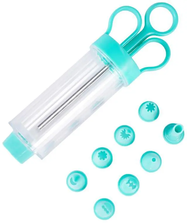 Main image of Cupcake Injector/Decorating Icing Set, 9-Piece Set, Stainless Steel Laminating gunCookie gunSqueeze cookie makerCream laminating gunLaminating nozzleSoluble beansBaking tools (Blue 9pcs)