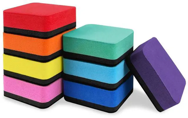Main image of 8 Pack Magnetic Dry Erase Erasers, Colorful Whiteboard Erasers, Mini White Board Cleaner for Office Classroom, 2 x 2 Inches