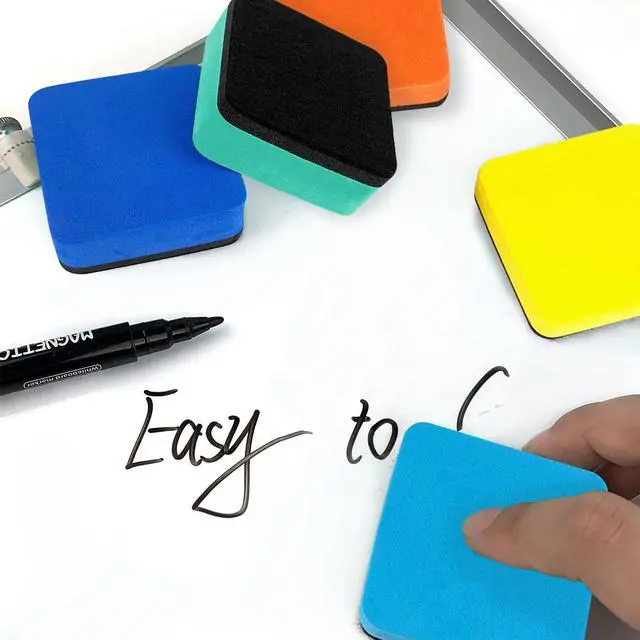 Alt view image 5 of 6 - 8 Pack Magnetic Dry Erase Erasers, Colorful Whiteboard Erasers, Mini White Board Cleaner for Office Classroom, 2 x 2 Inches