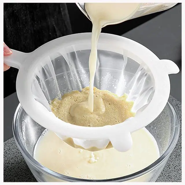 Main image of Kitchen Ultra-Fine Nylon Mesh Strainer Food Yogurt Mesh Sieve Plastic Mesh Colander with Handle Mini Brine Shrimp Separation Net for Filtering Juice Juice Milk Honey (80Mesh)