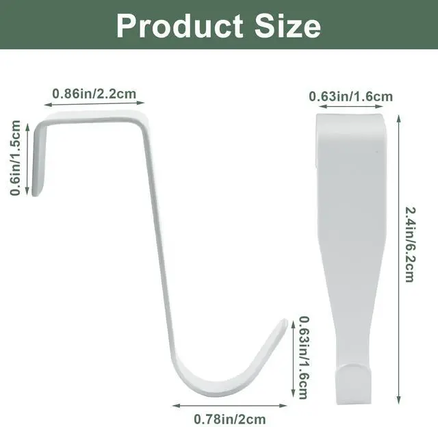 Alt view image 2 of 7 - Over Cabinet Door Hook, 4 Pack Carbon Steel Door Hanger for Kitchen Cabinet Bathroom Door(White)