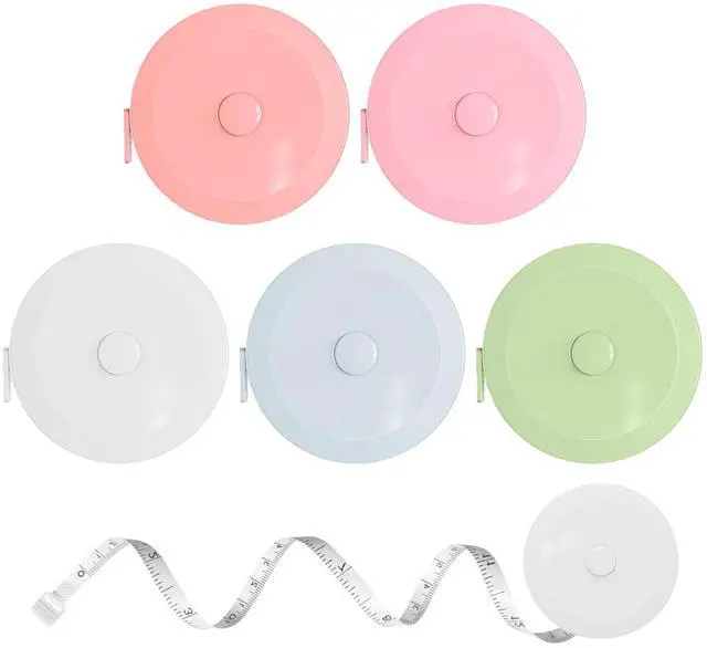 Main image of Measuring Tapes for Body Measurements, 5 Pack Soft Tape Measure 60-Inch & 1.5 Meter Dual Sided Measuring Tape Retractable, Craft Tailor Fabric Cloth Sewing Weight Loss Body Measuring Tape